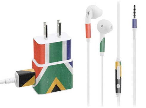South Africa Flag Distressed Phone Charger Skin